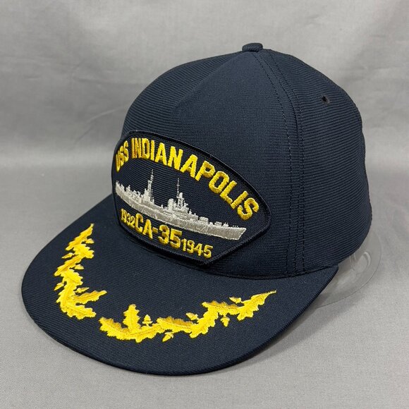 Eagle Crest Other - Vtg USS Indianapolis Snapback Hat Navy Battleship Military Scramble Eggs Mens